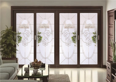 Custom Stained Patio Sliding Doors , 19-22 Mm Double Sliding Glass Panels