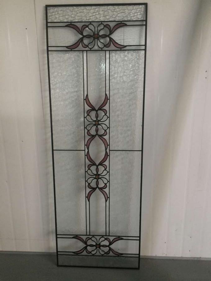 Custom Front Entry Door Glass , Colored Decorative Glass Panel For Door