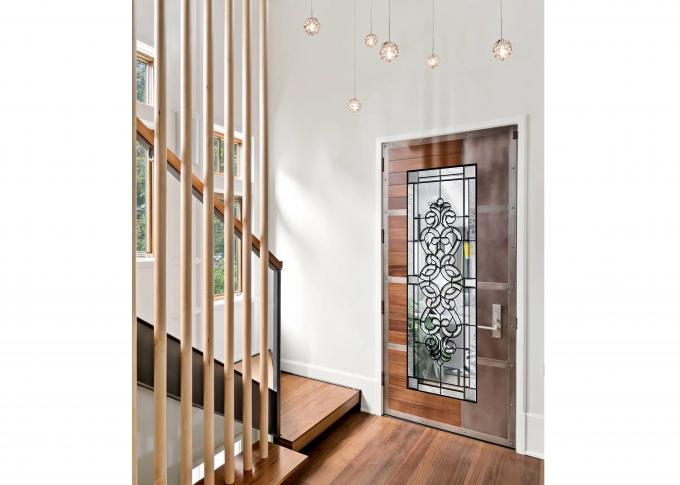 Energy Saving Decorative Art Glass Window Panels , Embroidered Inlay ...