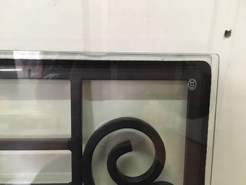 Galvanized Wrought Iron Glass 22"*48" Black Inlaid Double Tempered Glass