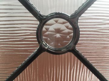 Door Decorative Panel Glass 22"*64" Black Patina Natural Wood Style