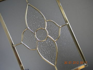 Figured Glass Panels For Kitchen Cabinets , Beveled / Flat Edge Glass For Cabinets