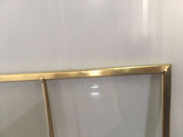 Transparent Kitchen Cabinet Glass Metal Frame Beveled Edge Heat Resistant
