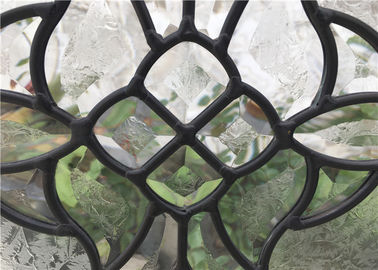 Black Patina Door Glass Panes , Heat / Noise Resistance Decorative Glass Panes
