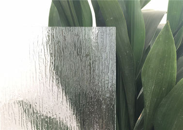 Rain Patterned Glass For Doors Window , Artistic Opaque Patterned Glass Rough grind  finish edge  Glass Block