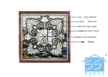 Float Decorative Bathroom Window Glass Custom Size Spell Mirror Pattern