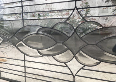 22&quot; * 48&quot; Black  Patina Patterned Glass Panels , 19 - 30 Mm Decorative Glass Sheets