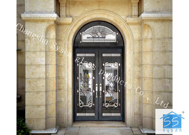 Bevel Custom Glass Window Panels , Theft Proof Brass Decorative Art Glass