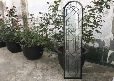 Round Top Architectural Decorative Panel Glass , Solid Flat Tempered Glass Panels