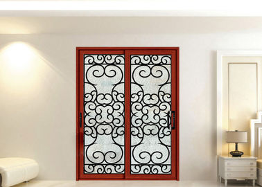 Wrought Iron Security Doors Glass Agon Filled 22*64 inch Size Shaped Wrought Iron Exterior Doors