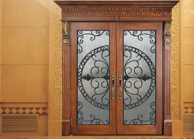 Glass Lowes Wrought Iron Entry Doors And Glass Agon Filled 22*64 inch Size Durable