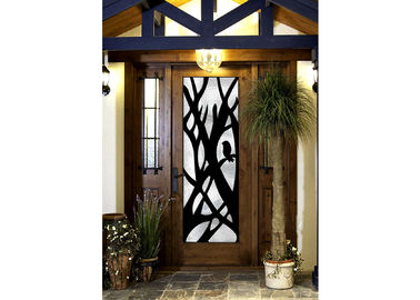 Hot Dip Galvanized Mosaic Metal Front Doors With Glass Custom Spray Coating