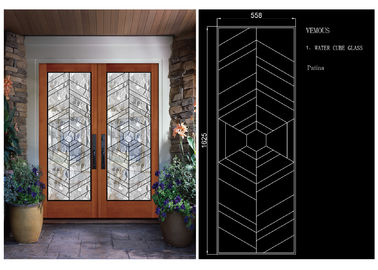 Sliding Glass Door Hollow Stained Glass Panels Air / Argon Insulating