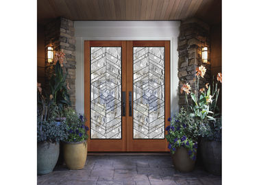 Sliding Glass Door Hollow Stained Glass Panels Air / Argon Insulating