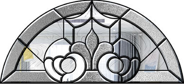Door / Window Decorative Patterned Glass , Brass / Nickel / Patina Decorative Glass Panels