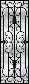 Home Decration Tempered Wrought Iron Door Glass Silk Screening 22*64 Inch