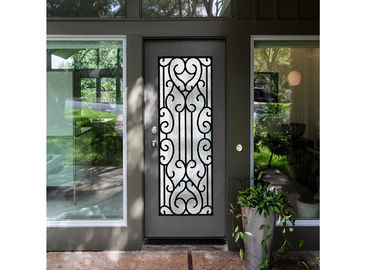 Galvanized Steel Remarkable Inlaid Door Glass For Building Hand Forged