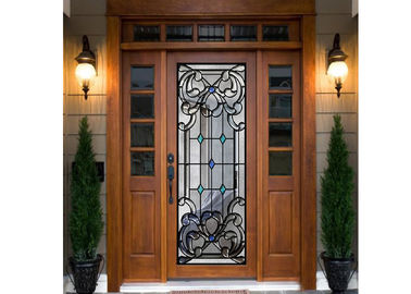 Wall Strength Elegance Comfort Decorative Glass Panels 22&quot; * 64&quot; Steel Frame Material