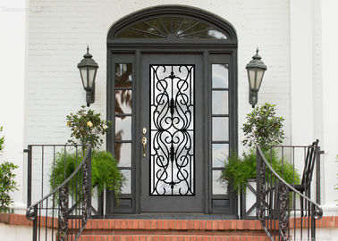 Personal Style Spray Coating Wrought Iron Glass Door With Hot Dipfabricated