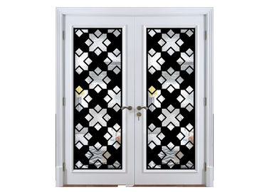 Classic Modern Matte Black Oval Shaped Iron Door Glass 40 In X 96 In