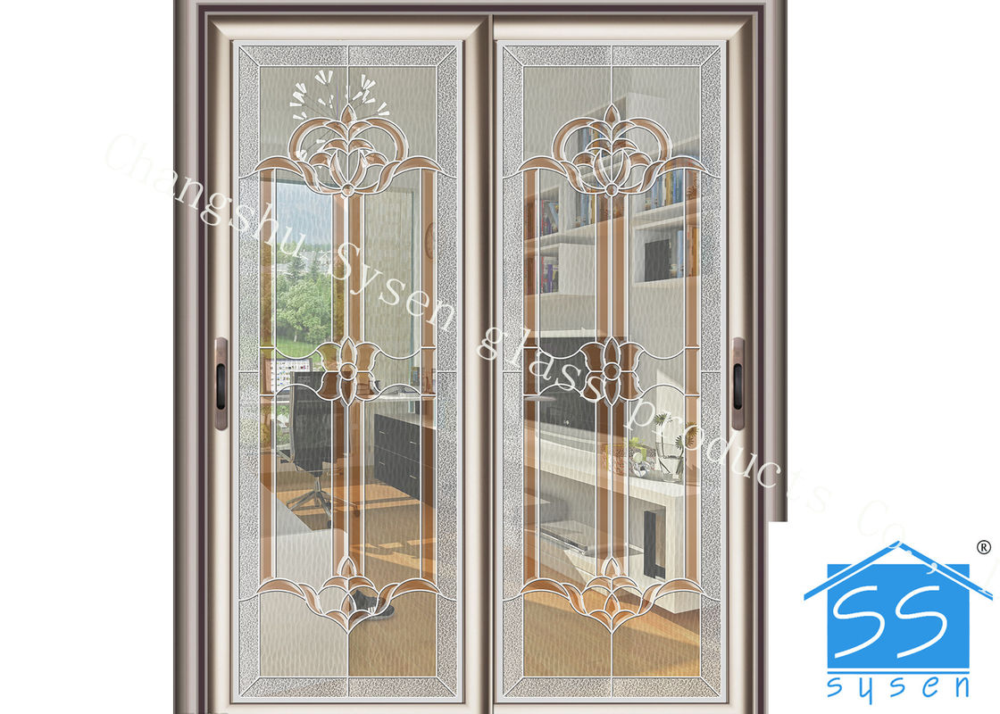 Bevel Clear Sliding French Patio Doors Safety French Glass
