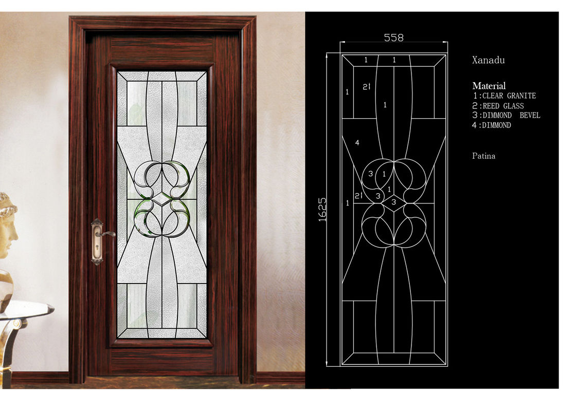 Traditional Door Decorative Panel Glass 3mm-19mm Clear Tinted & Reflective Glass