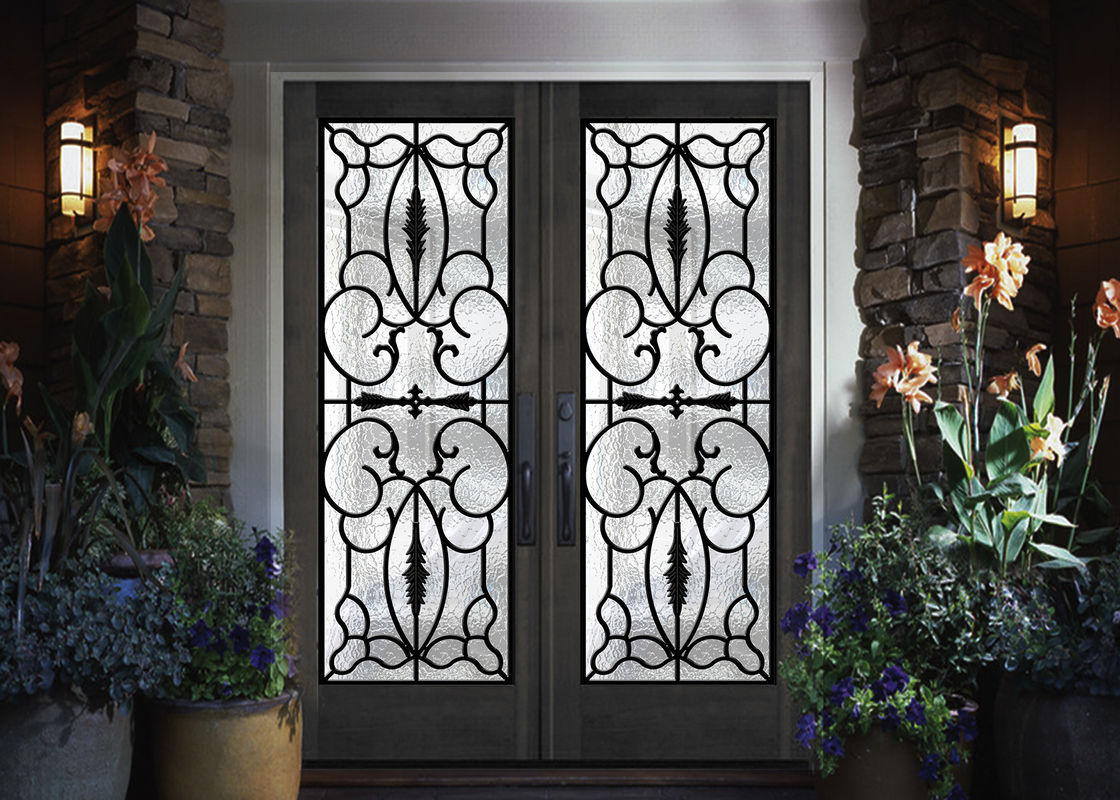 Professional Iron Glass Entry Doors For Building Sound Insulation