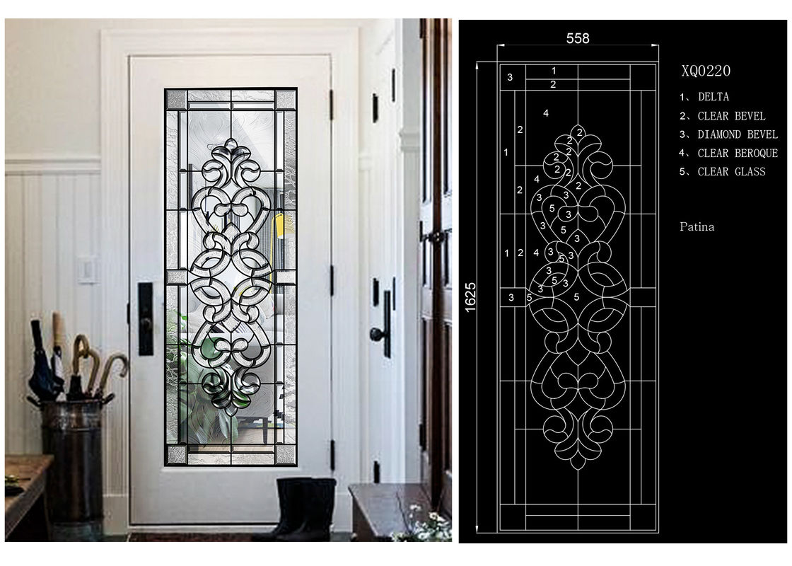 Fashion Tempered Decorative Glass Panels Wood Grain Clear Tinted  Black Patina