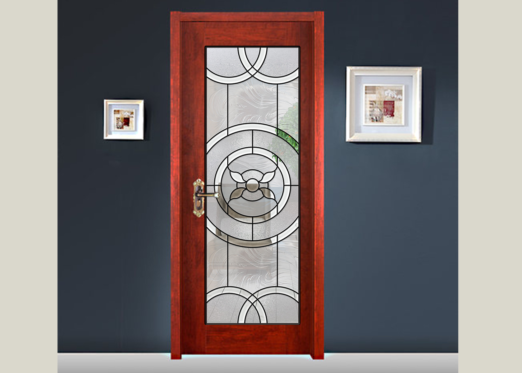 Economical Strong 22*64 Brass Patterned Window Glass Panels Unique Heat