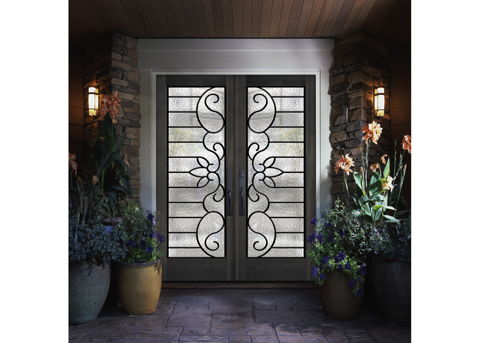 Custom Spray Coating Wrought Iron Storm Door With Hot Dip Galvanized