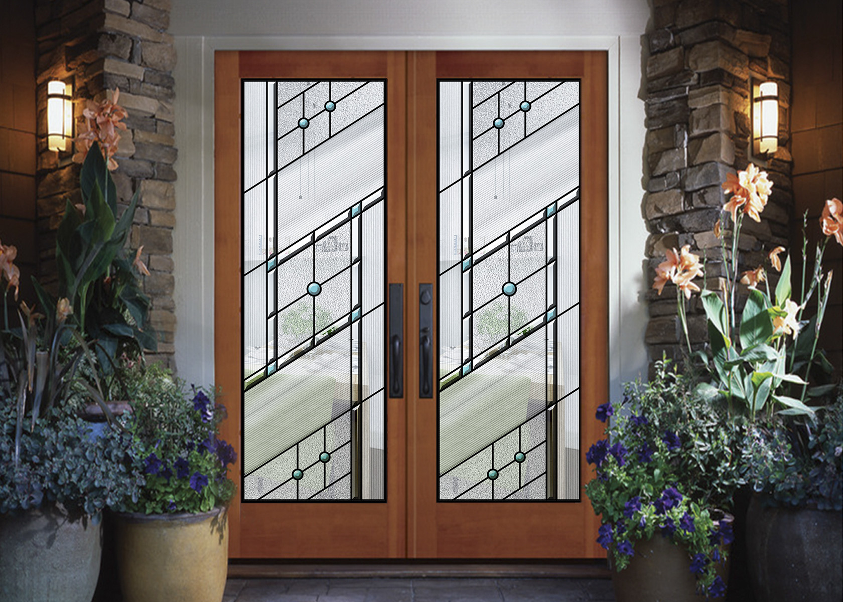 Glass Inlay Window Energy Saving Decorative Art Glass Panels Embroidered Glass / Inlay ...