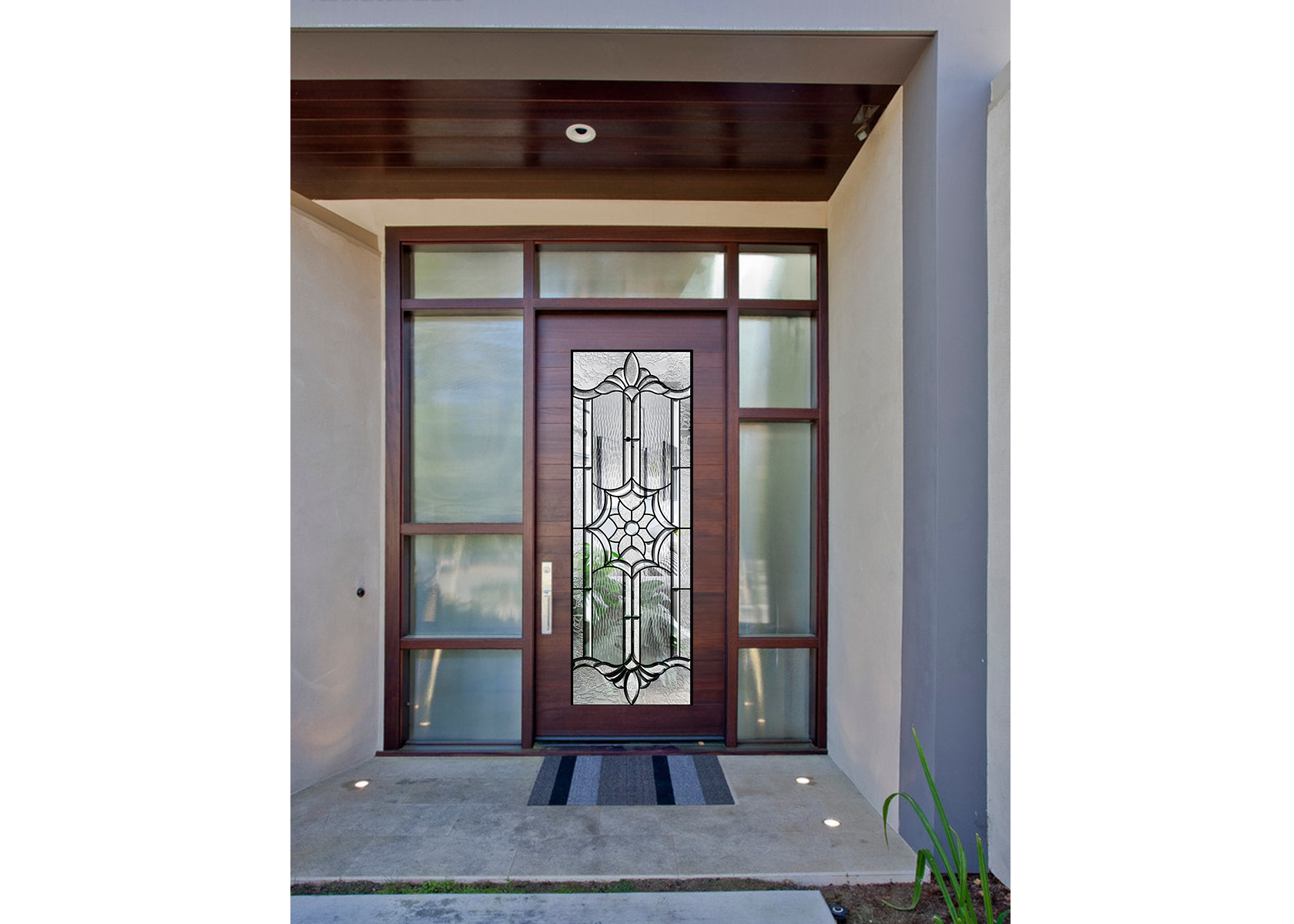 Sidelight Decorative Panel Glass , Architectural Stained Glass Door Panels
